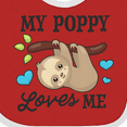 thumbnail image 4 of Inktastic My Poppy Loves Me with Sloth and Hearts Boys or Girls Baby Bib, 4 of 4