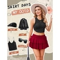 thumbnail image 5 of otnbgsr Women's Y2K Ruffle Mini Skirt, Pleated Layered Short Skirt with Adjustable Drawstring Waist, Casual Fashion Bottoms, 5 of 13