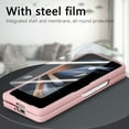 thumbnail image 3 of SaniMore for Samsung Galaxy Z Fold 5 5 (7.6" 2023) Case, Wireless Charging Built-in Tempered Film Protector, Slim Lihtweight Hinge Protection Shockproof Anti-drop Shell, Pink, 3 of 11