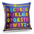 thumbnail image 1 of BOSDECO Colorful Child Children's in The Cartoon Style of Multicolored Bright Letters for Inscriptions Alphabet Pillowcase Pillow Cover Cushion Case 18x18 inch, 1 of 1