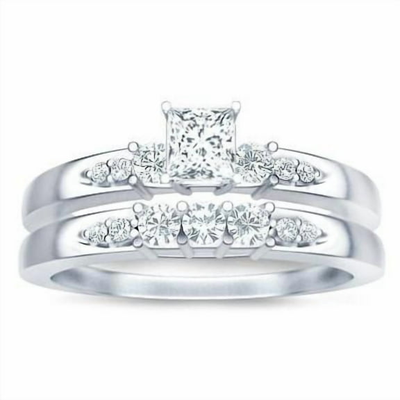 2.00 Carat Classic Moissanite Bridal Set on 10k White Gold