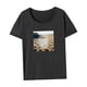 thumbnail image 4 of Camiseta para mujer verano suave streetwear cuello redondo camiseta para caminar , GRIS, xxl, 4 of 7