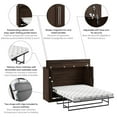 thumbnail image 4 of Bestar Pur 75" Engineered Wood Queen Cabinet Bed with Mattress in Black Walnut, 4 of 11