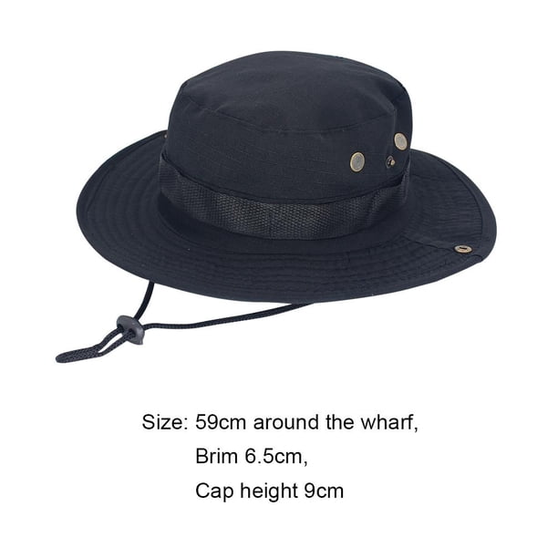 Sombrero de pescador casual con borde redondo para acampar en la jungla al aire libre (negro) Sywqhk Para Estrenar