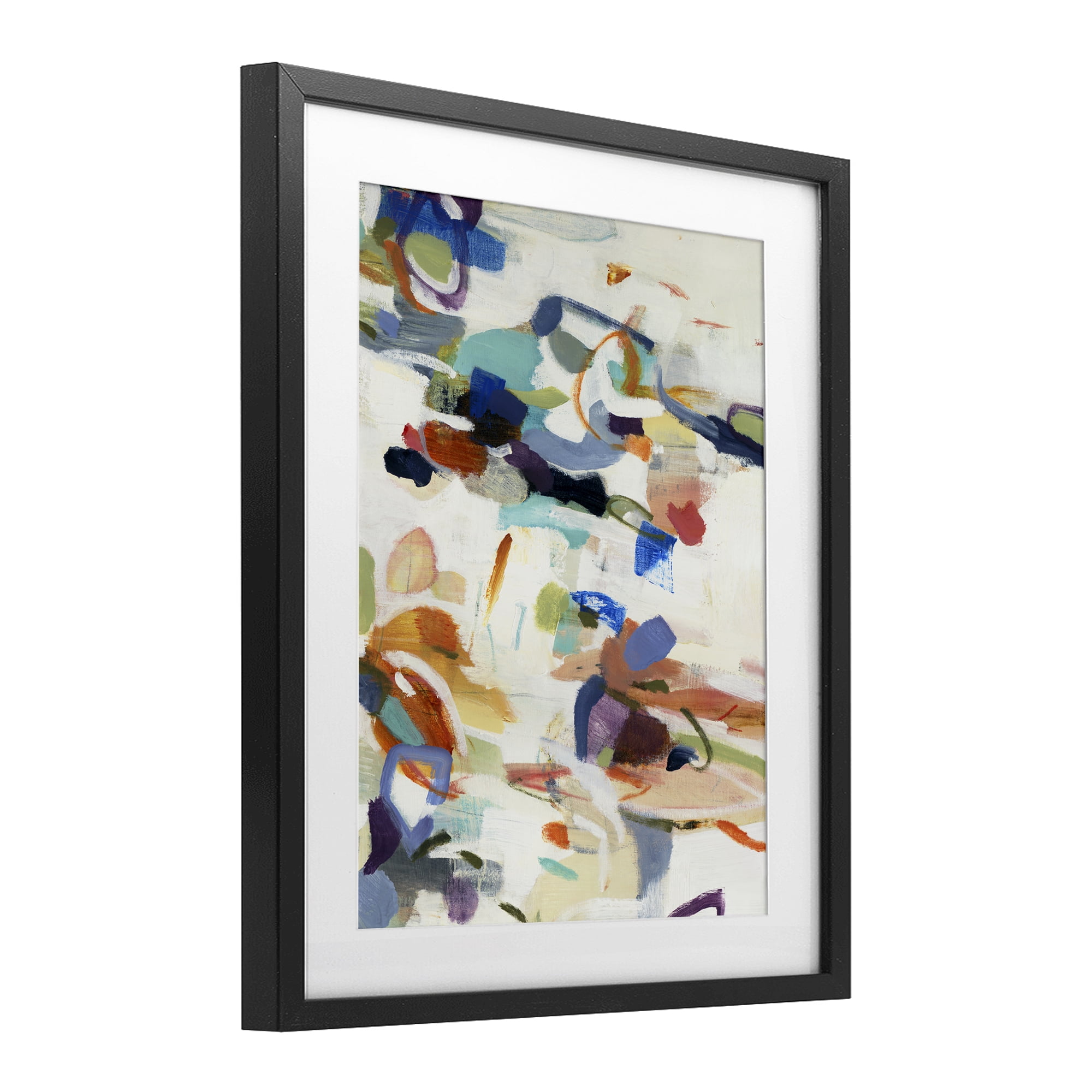 Stupell Industries Flowing Stippled Brushstrokes Black Framed Print Under Glass, design by Lisa Ridgers