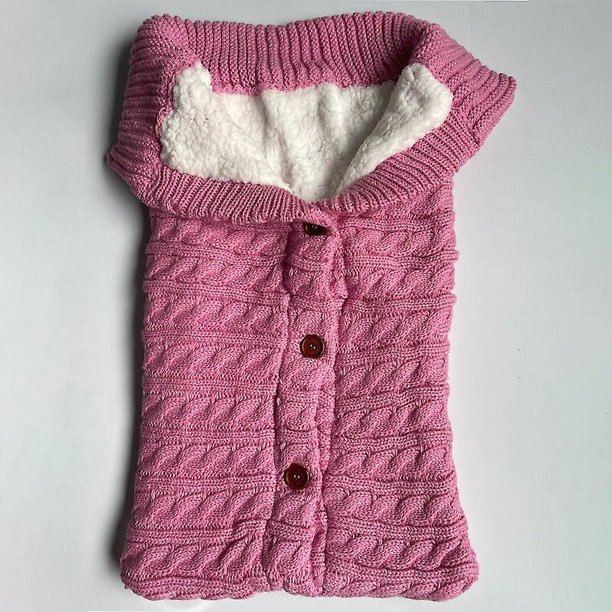 XL Black Sacos de dormir calientes de invierno para bebé recién nacido, envoltura de punto con botones para bebé, envoltura para cochecito, manta para niño, sacos de dormir