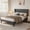 Black-full, variant on Aiho Queen Size Upholstered Bed Frame with Headboard - Solid Wooden Slat Beige