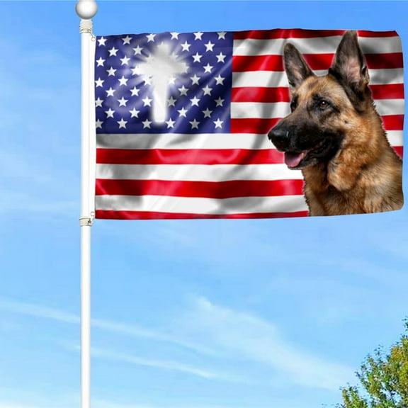 Bayyon German Shepherd Flag Police Dog K9 Dog Lover German Shepherd Grommet Flag Banner with Grommets 3x5Feet Man cave Decor