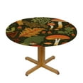 thumbnail image 3 of Nawypu Autumn Leaves Mushroom Round Tablecloth with Elastic Edge Fitted Waterproof Table Cover Indoor Outdoor Table Cloths Modern Tables Decoration for Dining Table,Picnic,Party, 3 of 7