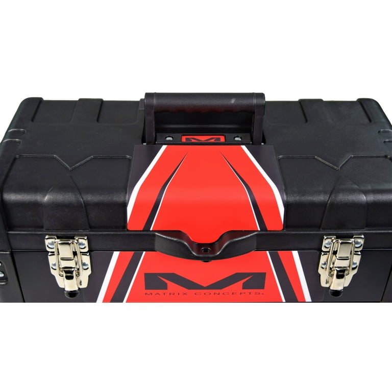 Matrix Concepts M31 Worx 2 Drawer Portable Tool Box, Black and Red