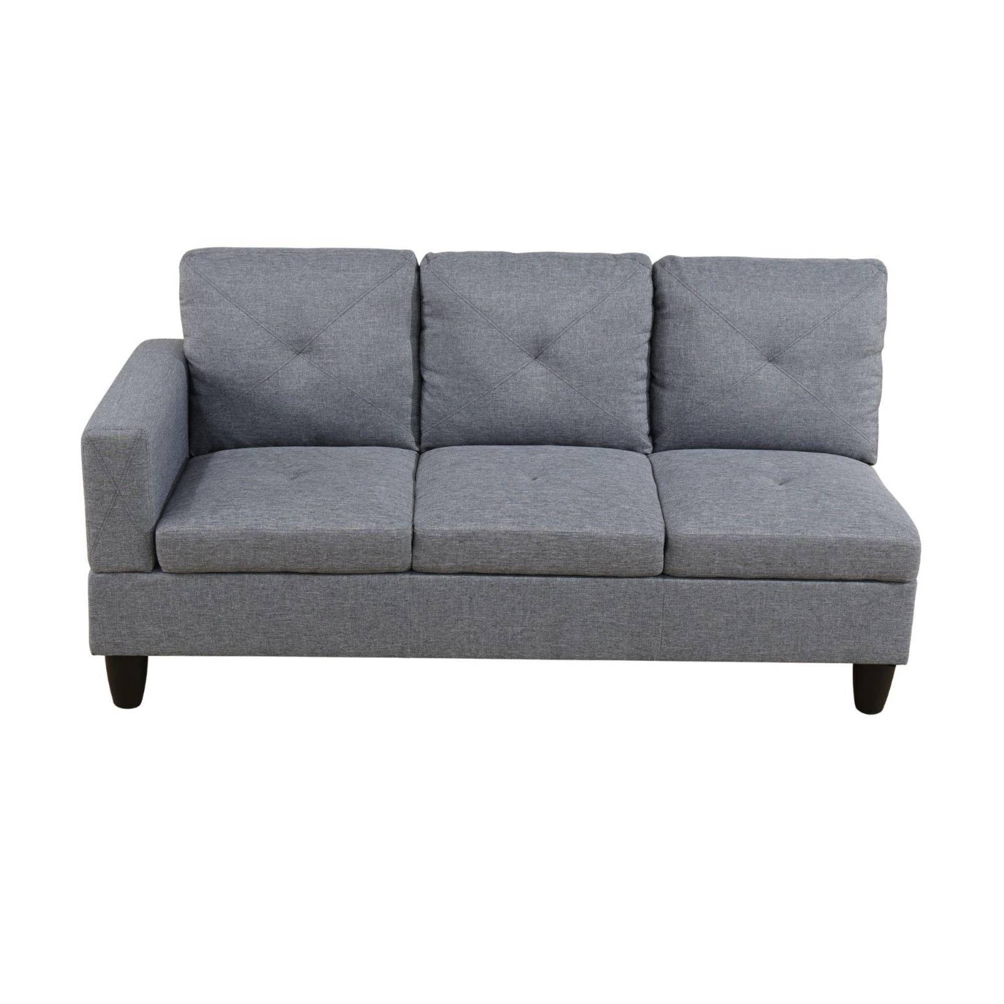 Modern L-Shape Sectional Sofa for Living Room, Modular Sleeper Sofa Couch With Chaise For Bedroom, Grey