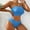 Blue, variant on Odbmxy Swimsuits for Women Two Piece Bandeau Strapless Womens Bathing Suits Plus Size Bikini Knitted Beach Swimwear,Black S