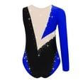 thumbnail image 2 of TTAO Girls Color Block Gymnastic Practice Clothes Ballet Dance Outfit One Piece Tumbling Unitard Biketard Royal Blue 12, 2 of 3