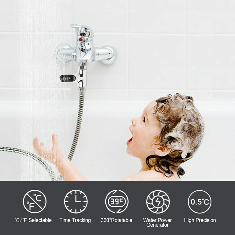Kavolet Shower Thermometer Display, LED Digital 0~100℃ Baby Bath Water  Thermometer, Fahrenheit/Centigrade Display, 360° Rotating Screen, for Baby  Kids