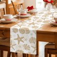 thumbnail image 5 of Table Runners 36 Inches Long Dress Scarves, Khaki Coastal Summer Farmhouse Kitchen/Dining Table Decor Table Runner, Short Coffee Tablerunners, Coral Shell Starfish Nautical 13x36 Inch, 5 of 9