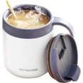 thumbnail image 1 of Tasse à Café, Tasse à Café Isolée avec Lèvres, Tasse à Café en Acier Inoxydable avec Poignée, Tasse Isolée Réutilisable, Gobelet à Café, Tasses à Thé, 12oz, Tasse à Café Blanche, 1 of 6