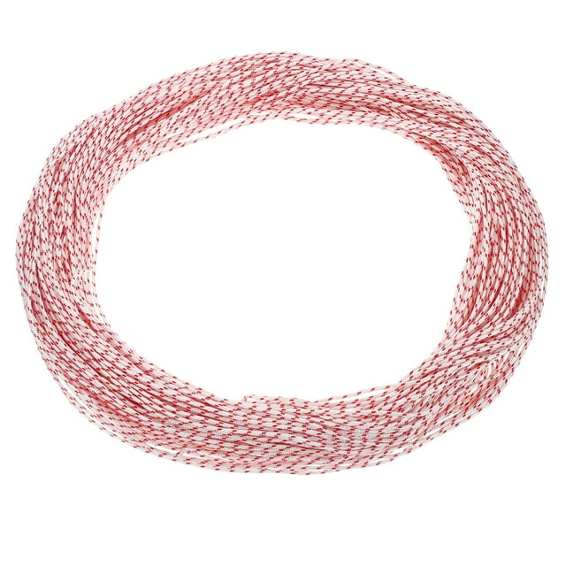 Recoil Starter Rope Pull Cord, 1.5mm Dia 100m 328ft Polyester Pull Cord, Red and White