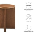 thumbnail image 6 of Coffee Sofa Side Table, Walnut, Wood, Round, Living Kitchen Cafe Bistro Hospitality Restaurant, Modern Contemporary HB36261, 6 of 8