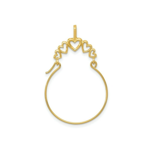 FJC Finejewelers 10 kt Yellow Gold Polished 5-Heart Charm Holder 35 x 15 mm