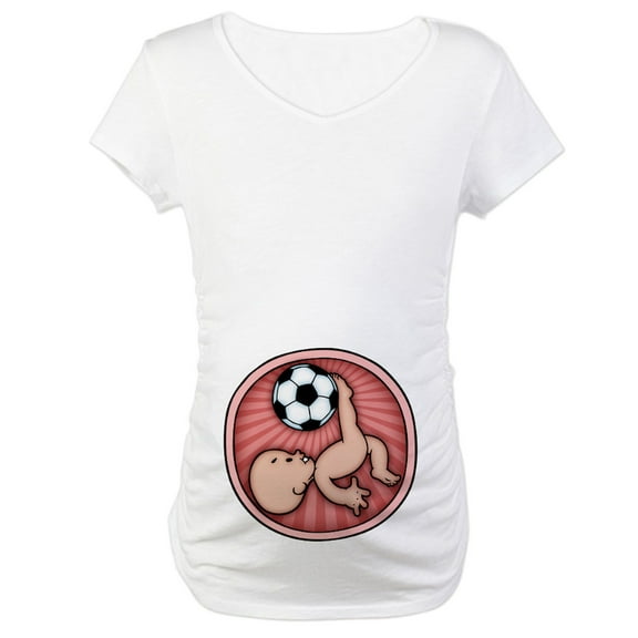CafePress - Soccer Baby Kick Maternity T Shirt - Cotton Maternity T-shirt, Cute & Funny Pregnancy Tee