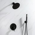 thumbnail image 2 of Lexora Salamonio 1-Spray Tub and Shower Faucet Combo with Round Showerhead and Handheld Shower Wand in Matte Black, 2 of 7