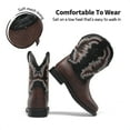 thumbnail image 2 of BURUDANI Toddler Little Boys Girls Cowboy Boots Kids Western Square Toe Riding Mid Calf Boots, 2 of 6