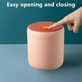 thumbnail image 5 of Compact Press-Top Small Trash Can for Desk Office Use with Lid, Durable Plastic Mini Wastebasket for Home Living Room Bedroom Car, Space-Saving Odor-Control Design(Pink)，Hulucky, 5 of 8
