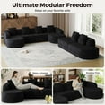 thumbnail image 4 of U-Shaped Modular Sectional Sofa Set with Chaise, Boneless Deep Seat Couch, No Assembly Required, Black, 4 of 8