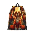 thumbnail image 2 of Lsque Sunset Meditating Dog Pattern Canvas Daypack, Durable Backpack, High-quality Versatile Backpack,Vintage Compact Backpack-Medium, 2 of 6