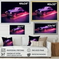 thumbnail image 4 of Designart "American Muscle Car In Neon Brilliance" Cars American Muscle Floater Framed Wall Art Living Room, 4 of 5
