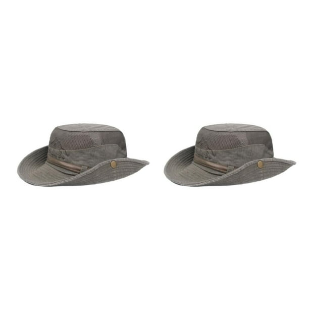 Sombrero de pescador para mujer Minnieouse gorra de ala ancha ajustable color gris