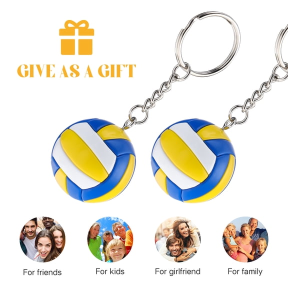 2-Pack Volleyball Keychains Sports Key Pendants for Volleyball Fans Party Favors Gifts for Boys and Girls