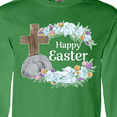 thumbnail image 4 of Inktastic Happy Easter with Cross and Flowers Long Sleeve T-Shirt, 4 of 5