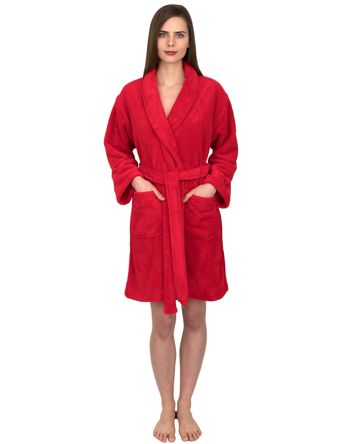 TowelSelections Women's Robe, Plush Fleece Short Spa Bathrobe