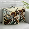 thumbnail image 3 of GOSMITH Bee Pillow Cover,Decorative Pillow Bees Watercolour Drawing Pillow Cases Outdoor Indoor Square Cushion Covers for Home Sofa Couch Yellow, 3 of 5