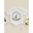 thumbnail image 2 of Arvbitana Infant Baby Easter Jumpsuit Cartoon Rabbit Letter Print Romper Boys Girls 0-18 Months, 2 of 9
