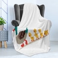 thumbnail image 4 of Yellow Bird Soft Flannel Fleece Throw Blanket, Cartoon Animal Design of Mother Duck and Ducklings Walking in a Row, Cozy Plush for Indoor and Outdoor Use, 60" x 80", Multicolor, by Ambesonne, 4 of 5