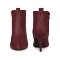thumbnail image 5 of BLISSFUL STEP Women's Side Zip Pointy Toe Stiletto Heel Ankle Boots, 5 of 5