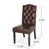 thumbnail image 6 of GDF Studio Winfough Contemporary Faux Leather Tufted Dining Chairs, Set of 2, Dark Brown, 6 of 8