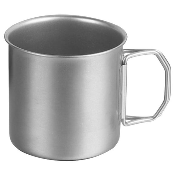 Stainless Steel Camping Cup with Foldable Handle with Durable Metal Water Cup for Hiking and Camping