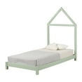 thumbnail image 3 of South Shore Sweedi, Scandinavian Twin Bed with House Frame Headboard, Sage Green, 3 of 10