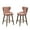 Pink, variant on Mid-Century Modern Counter Stools Set of 2, Faux Leather Tufted Nailhead Trim, Pink Fabric Upholstered Bar Stools for Kitchen Island, 24.5-Inch Seat Height