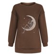 thumbnail image 5 of Sudadera extragrande de lana de manga larga con cuello redondo y estampado de calavera para mujer Pompotops gfhjh16646, 5 of 5