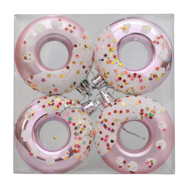 Adornos Colgantes de Donuts Navideños Strade Fareast Limited Decoración Navideña Rosa 7 cm