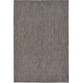 thumbnail image 1 of Unique Loom Solid Collection Casual Transitional Indoor and Outdoor Flatweave Area Rug, 4' x 6', Black/Gray, 1 of 5