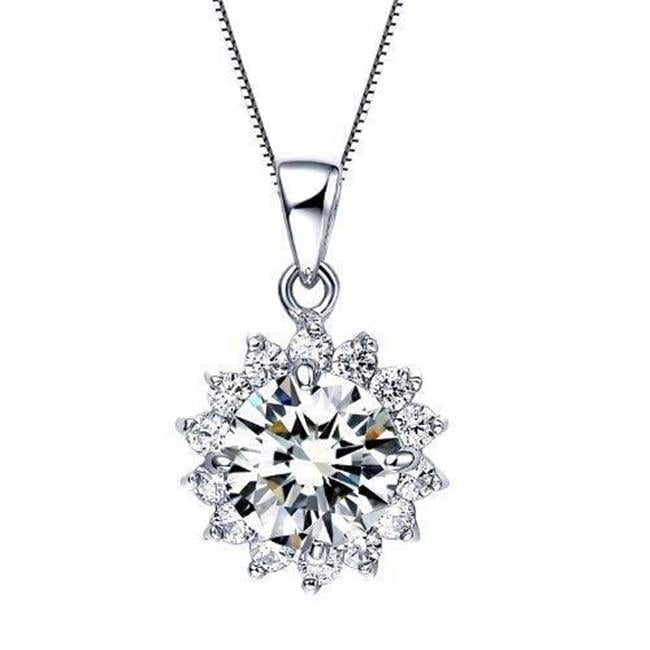 Harry Chad Enterprises 40317 1.40 CT Round CVD Diamond Pendant Necklace