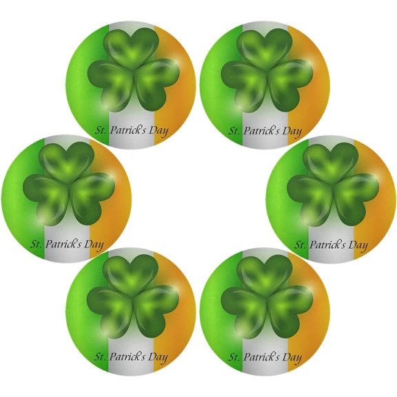 SKYSONIC St. Patrick's Day Lucky Clovers Round Placemats for Dining Table Non-Slip Heat-Resistant Polyester Table Mats Set of 6 Washable Table Mats for Kitchen Dining Table Decoration