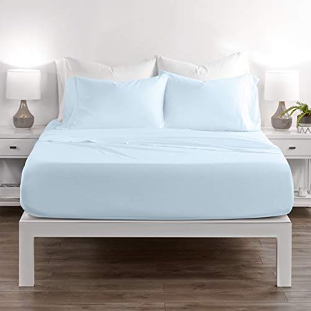 Egyptian Luxury Hotel Collection 4-Piece Bed Sheet Set - Deep Pockets, Wrinkle and Fade Resistant, Sheet and Pillow Case Set - Queen, Sky Blue