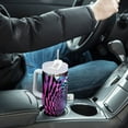 thumbnail image 4 of Yayeee 40oz Stainless Steel Tumbler with Straw and Handle Double-Wall Insulated Travel Water Bottle, Green Wavy Plaid, 4 of 8