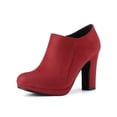 thumbnail image 1 of Unique Bargains Bottines à Talon Bloc à Bout Rond Unies pour Femmes, 1 of 8